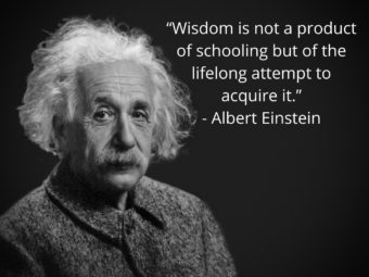 Wisdom is not a product of schooling but of the lifelong attempt to acquire it–Albert Einstein