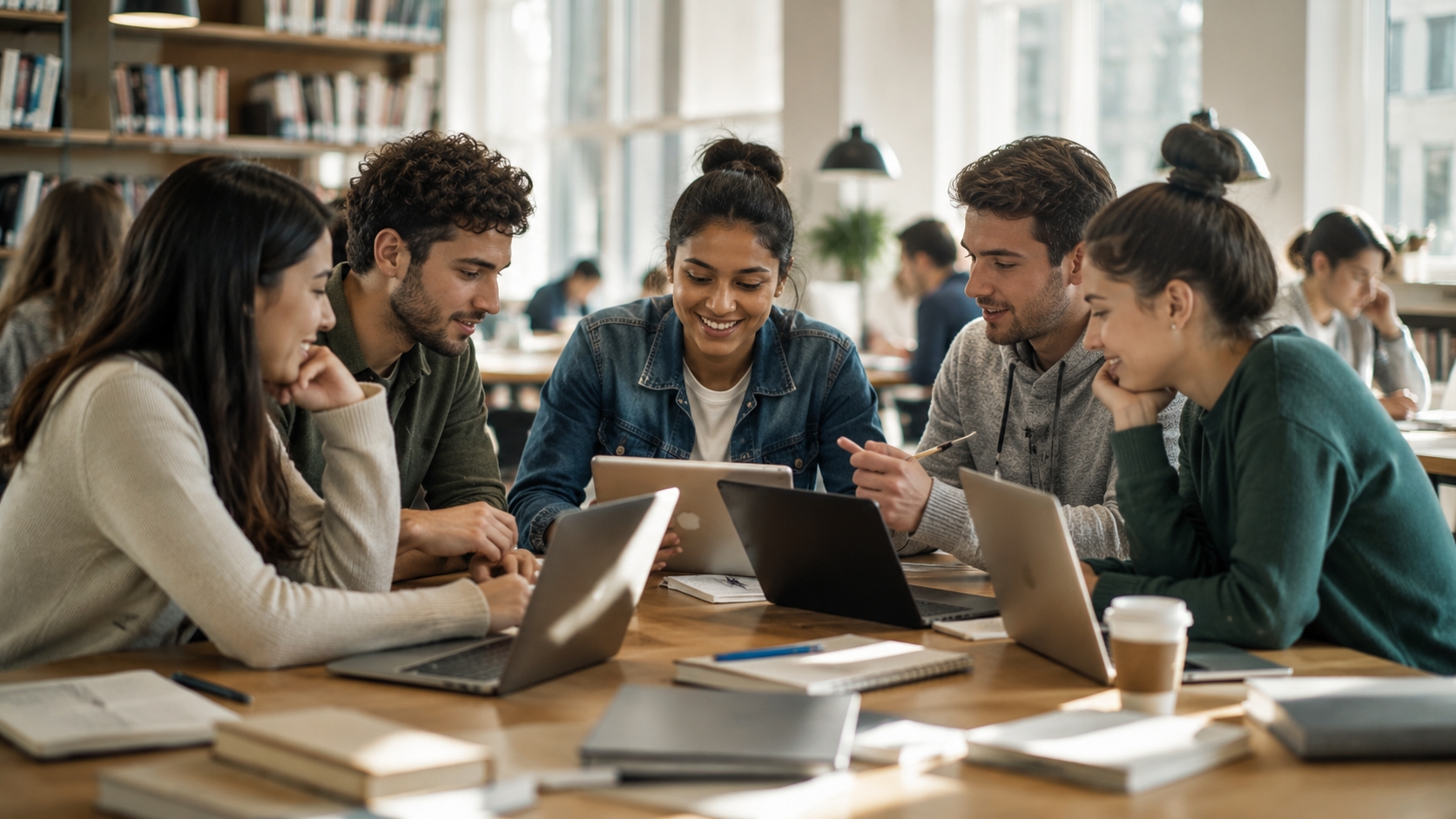 Students collaborating through an online learning community
